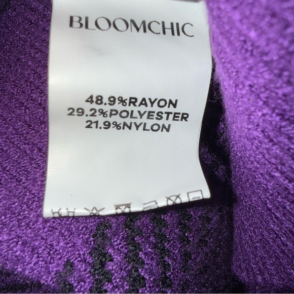 BloomChic Plaid Purple and Black Women's Cardigan Sweater - Picture 4 of 5